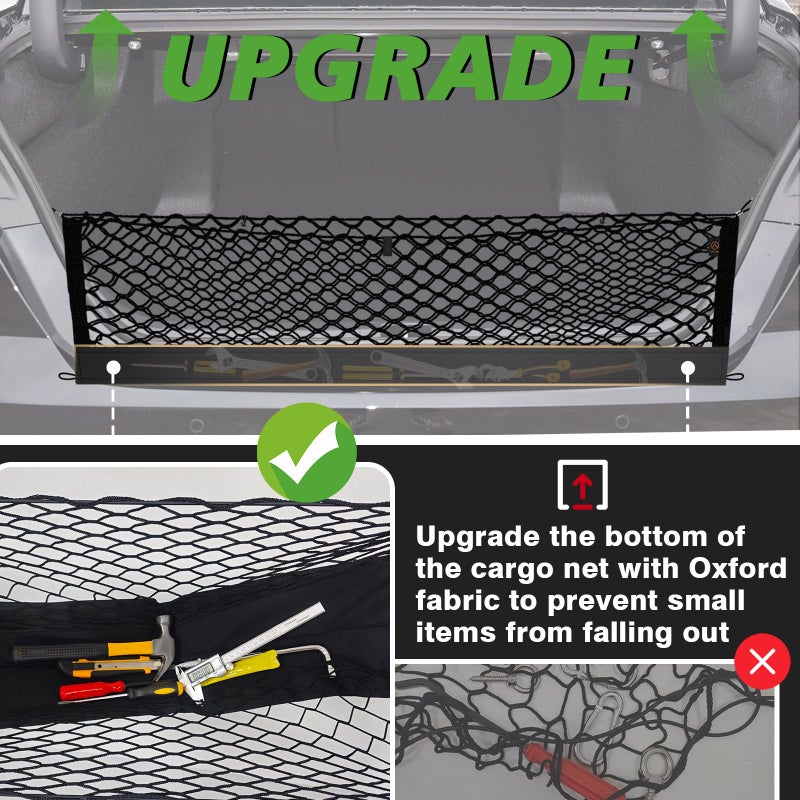 Muslogy Envelope Style Trunk Cargo Net Compatible with 2018-2024 2025 Toyota Camry Accessories Custom Fit Trunk Organizer Upgraded Mesh Storage Luggage Net - Image 5